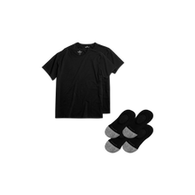 Load image into Gallery viewer, Men's Crew Neck T-Shirt &amp; No Show Sock 6-Pack
