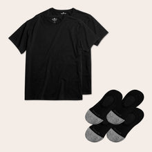 Load image into Gallery viewer, Men's Crew Neck T-Shirt &amp; No Show Sock 6-Pack
