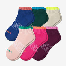 Load image into Gallery viewer, Women's Solid Neon Tipping Quarter Sock 6-Pack