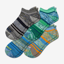 Load image into Gallery viewer, Men's Brush Stripe Ankle Sock 4-Pack