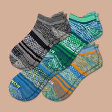 Load image into Gallery viewer, Men's Brush Stripe Ankle Sock 4-Pack