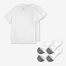 Load image into Gallery viewer, Men's Crew Neck T-Shirt &amp; No Show Sock 6-Pack