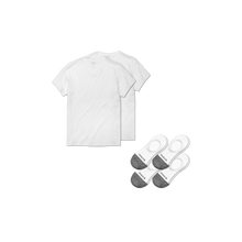 Load image into Gallery viewer, Men's V-Neck T-Shirt &amp; No Show Sock 6-Pack