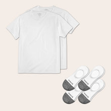 Load image into Gallery viewer, Men's Crew Neck T-Shirt &amp; No Show Sock 6-Pack